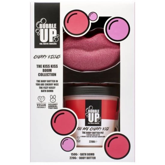 Bubble Up Kiss Kiss Boom Gift Set 150g Fizzy Kissy Bath Fizzer + 200g Cherry Nice Body Butter - Image 1
