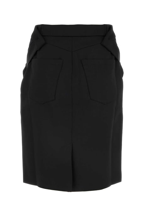Zwarte Stretch Polyester Mix Rok - Image 2