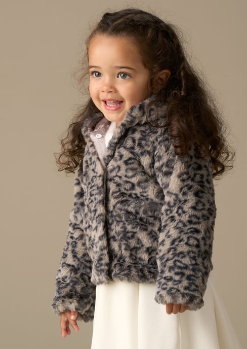 Lyla Leopard Hooded Fur Jacket - Image 2
