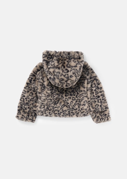 Lyla Leopard Hooded Fur Jacket - Image 3