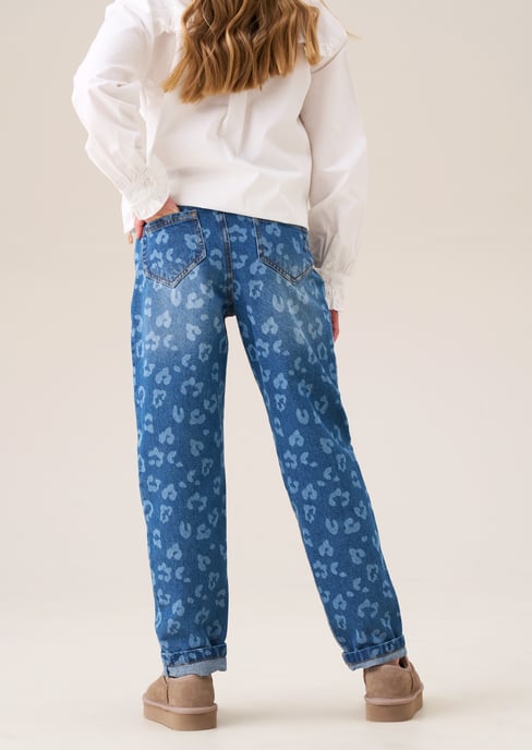 Kendal Leopard Denim Barrel Leg Jean - Image 3