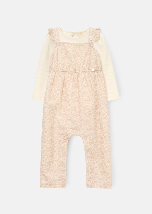 Nellie Animal Print Cord Dungaree & Bodysuit - Image 1