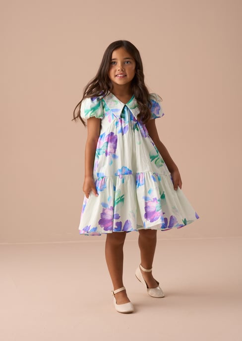 Lucia Mint Printed Tiered Dress - Image 2