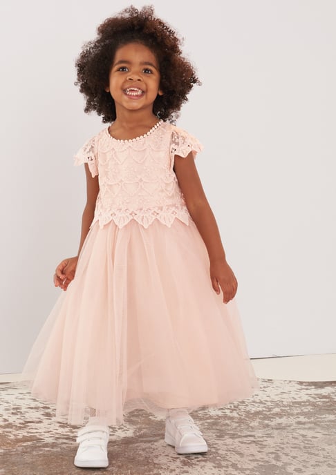 Lucy Lace Bodice Dress - Blush - Image 3