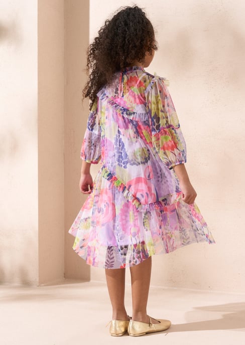 Beatrice Pink Print Mesh Dress - Image 3