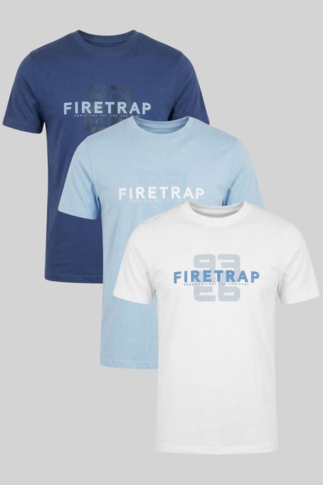 Multi 3 Pack Regular Fit Cotton Crew T-Shirts - Image 1