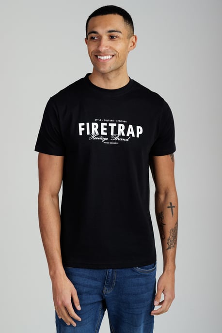Black 3 Pack Regular Fit Cotton Graphic Crew Neck T-Shirts - Image 4