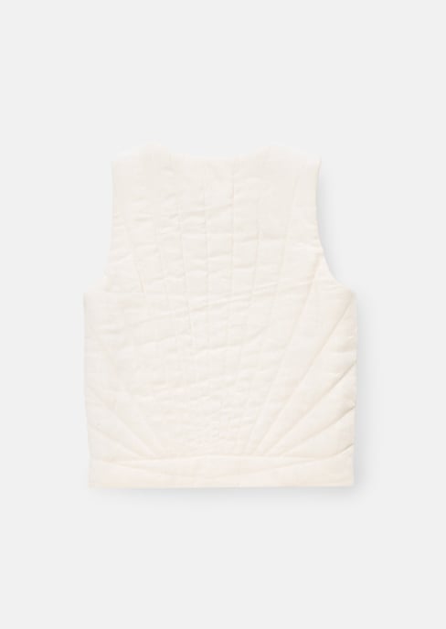 Mari Ivory Sunray Quilted Gilet - Image 4