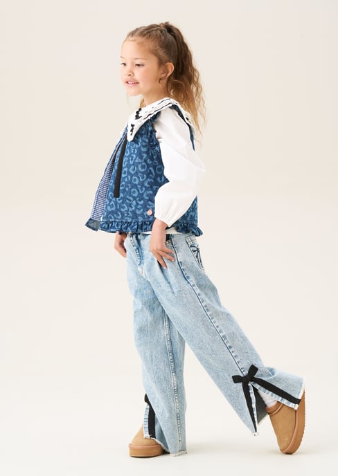 Petra Leopard Denim Gilet - Image 3