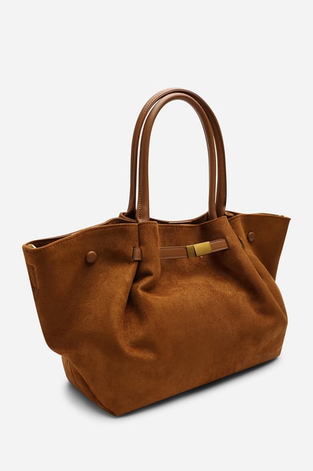 Where's That From Womens 'Dove' Suede Handheld Tote Bag - Image 3
