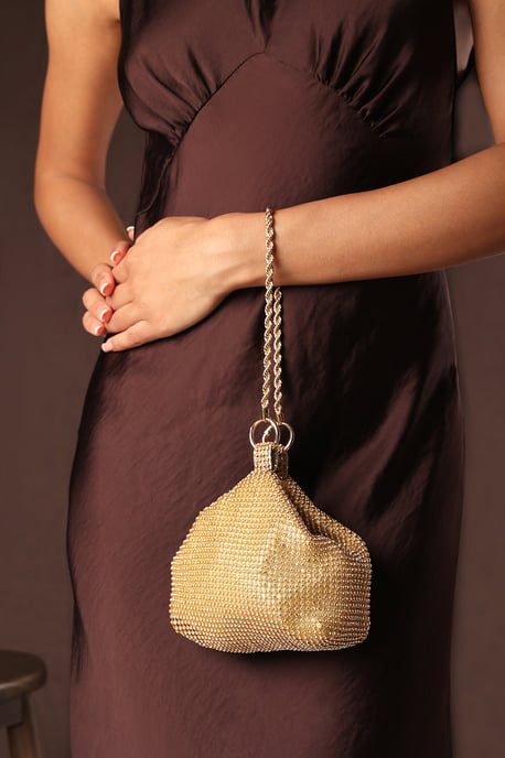 Where's That From Womens 'Lore' Diamante Pouch Bag with Chain Detail Handle - Image 1