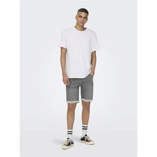 Only & Sons onsply life reg gr jog sho pk 8583 22018583 grey denim - Image 2