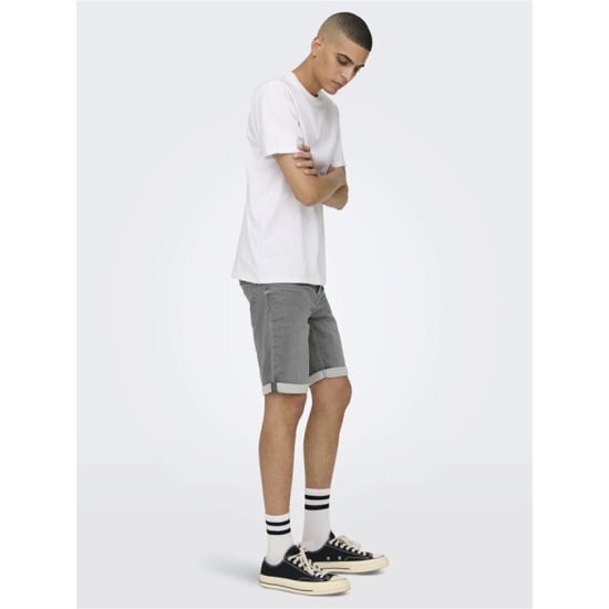 Only & Sons onsply life reg gr jog sho pk 8583 22018583 grey denim - Image 4