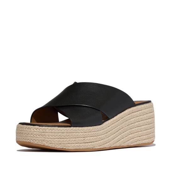 FitFlop Platfforms espadrille leather wedge cross slides - Image 1