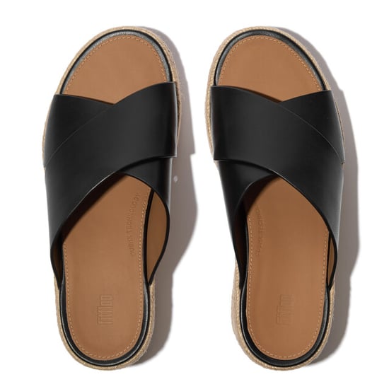 FitFlop Platfforms espadrille leather wedge cross slides - Image 3