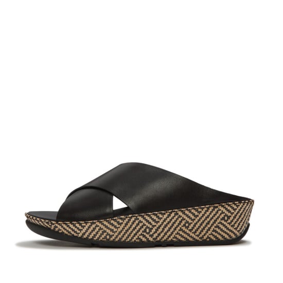 FitFlop Lulu lux graphic-weave leather cross slides - Image 4