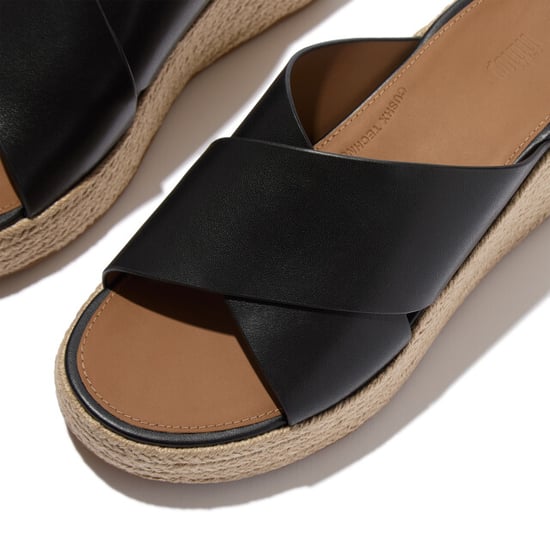FitFlop Platfforms espadrille leather wedge cross slides - Image 6