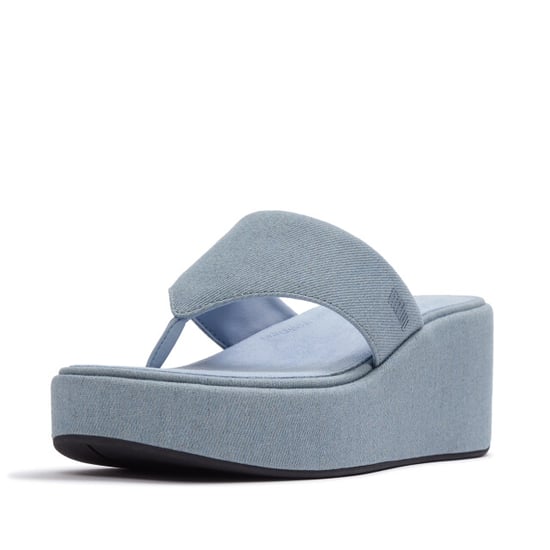 FitFlop Platfforms denim wedge toe-post sandals - Image 1