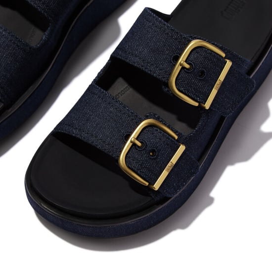 FitFlop Gen-ff max buckle two-bar denim slides - Image 4