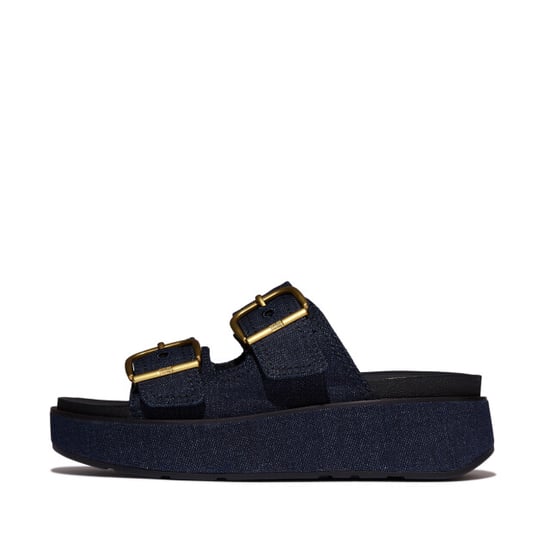 FitFlop Gen-ff max buckle two-bar denim slides - Image 5