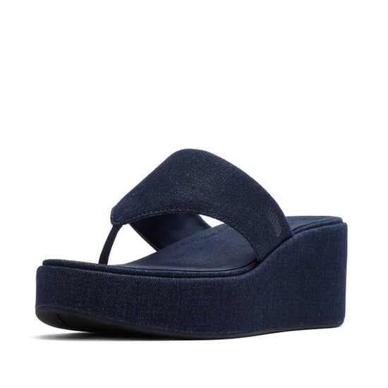 FitFlop Platfforms denim wedge toe-post sandals - Image 1