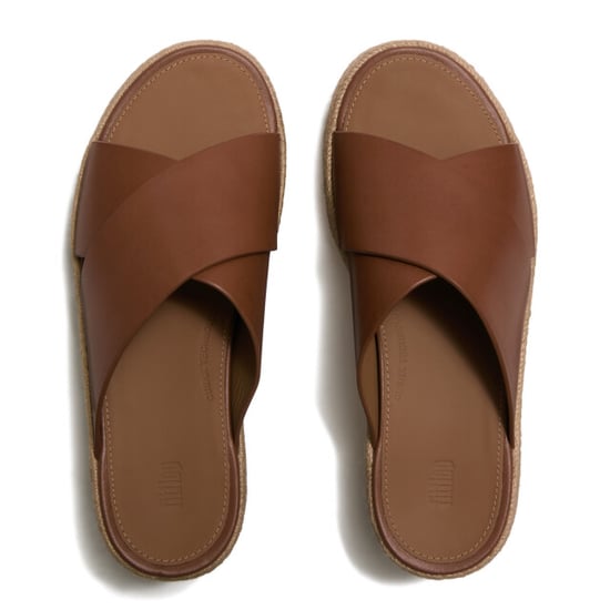 FitFlop Platfforms espadrille leather wedge cross slides - Image 3