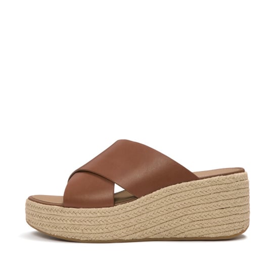 FitFlop Platfforms espadrille leather wedge cross slides - Image 5