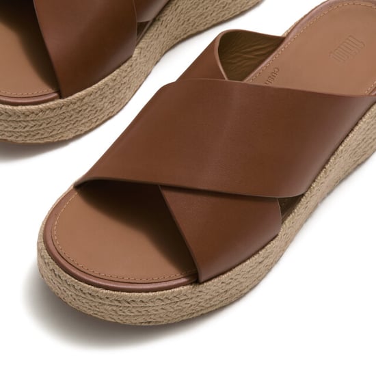 FitFlop Platfforms espadrille leather wedge cross slides - Image 6