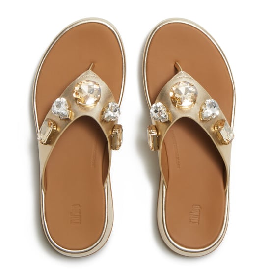 FitFlop F-mode ultra-jewel leather toe-post sandals - Image 2