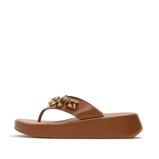 FitFlop F-mode ultra-jewel leather toe-post sandals - Image 3