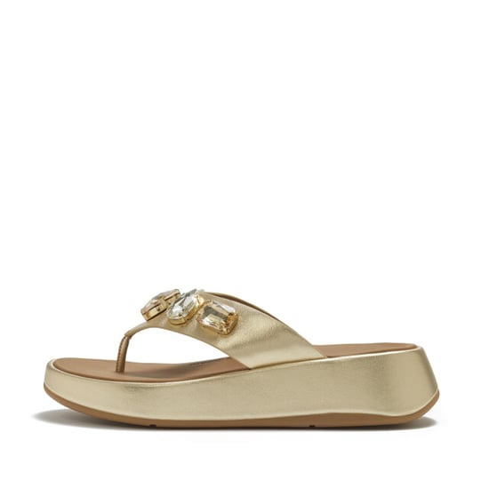 FitFlop F-mode ultra-jewel leather toe-post sandals - Image 4