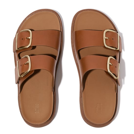 FitFlop Gen-ff buckle two-bar leather slides - Image 4