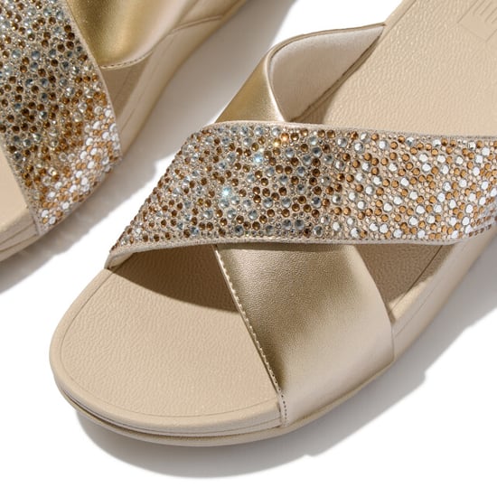 FitFlop Lulu crystal-mix metallic cross slides - Image 5