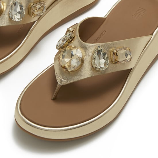 FitFlop F-mode ultra-jewel leather toe-post sandals - Image 6