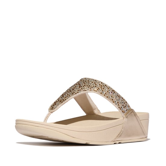 FitFlop Lulu crystal-mix metallic toe-post sandals - Image 4