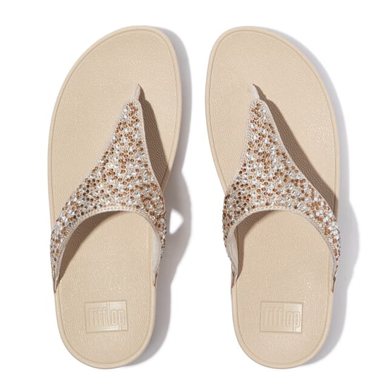 FitFlop Lulu crystal-mix metallic toe-post sandals - Image 5