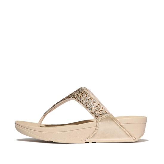 FitFlop Lulu crystal-mix metallic toe-post sandals - Image 6