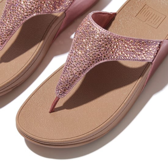 FitFlop Lulu crystal-mix metallic toe-post sandals - Image 6