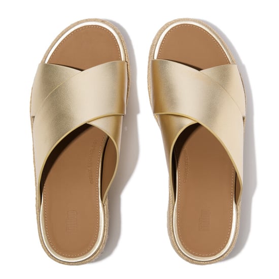 FitFlop Platfforms espadrille leather wedge cross slides - Image 3