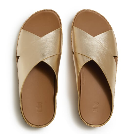 FitFlop Lulu lux graphic-weave leather cross slides - Image 3
