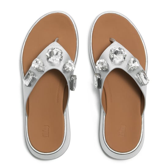 FitFlop F-mode ultra-jewel leather toe-post sandals - Image 2