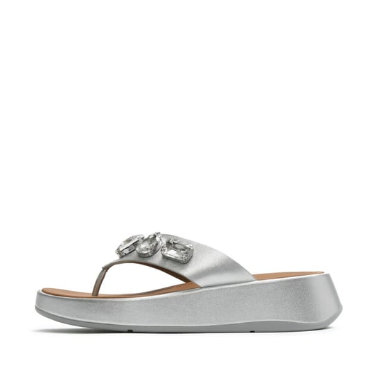 FitFlop F-mode ultra-jewel leather toe-post sandals - Image 4