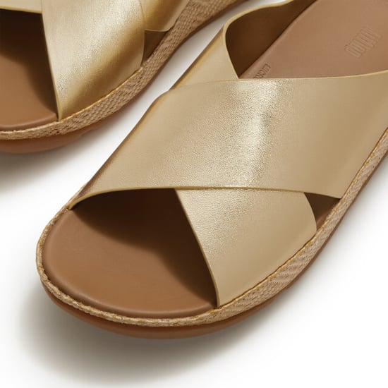 FitFlop Lulu lux graphic-weave leather cross slides - Image 6