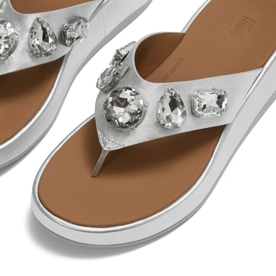 FitFlop F-mode ultra-jewel leather toe-post sandals - Image 5