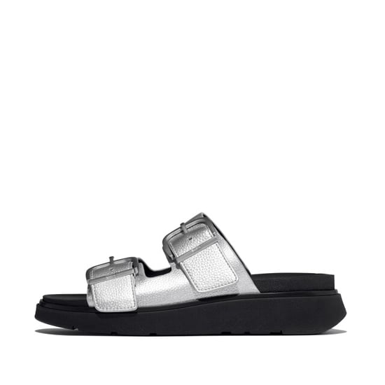 FitFlop Gen-ff buckle tumbled-leather two-bar slides - Image 5