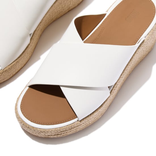 FitFlop Platfforms espadrille leather wedge cross slides - Image 3