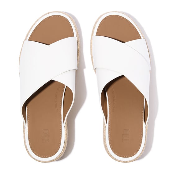FitFlop Platfforms espadrille leather wedge cross slides - Image 5