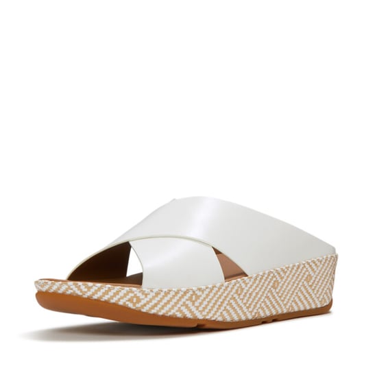 FitFlop Lulu lux graphic-weave leather cross slides - Image 4