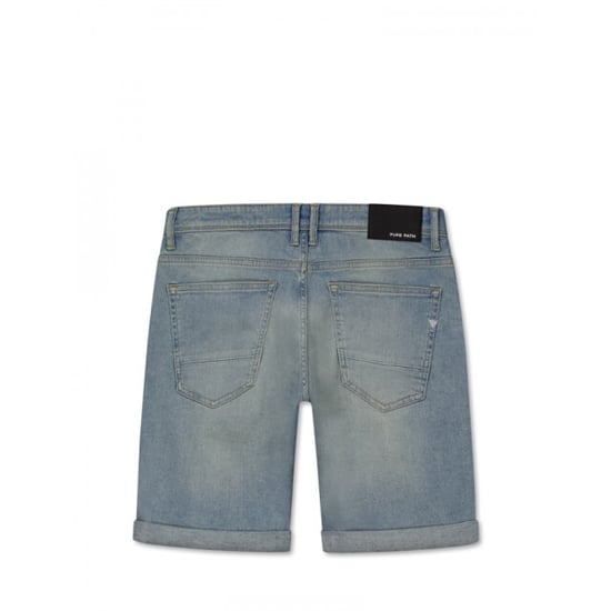 Pure Path W1621 88 denim blue green - the miles slim fit short - Image 2