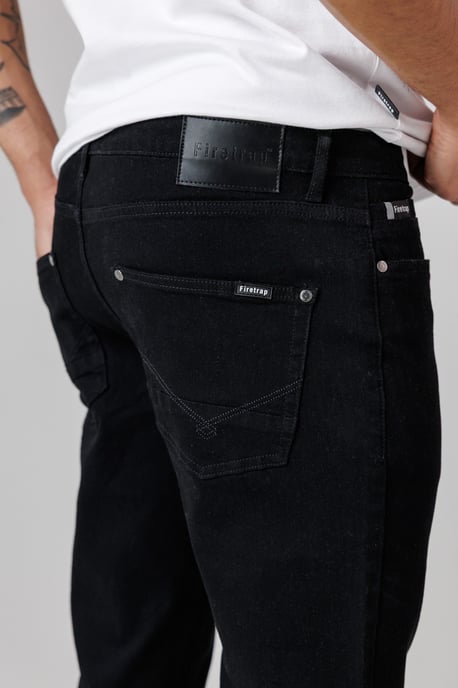 Black Straight Leg Cotton Rich Jeans - Image 3